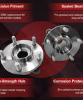 Two Piece Front Wheel Bearing Hub Assembly Direct Fit For JX35 2013 Maxima 2009 2019 Murano 2009 2018 Altima 2007 2018 Pathfinder 2013 2019 QX60 2014 2019 Part 513296 Compatible OEM Quality Replacement with sealed bearings and high-strength hub