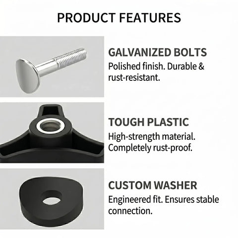 Two Pack Lawn Mower Handle Knob Kit With Triangle Fastening Screws And Rubber Gasket M8 Bolt 22mm Universal Replacement