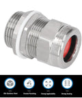 Rugged 3/4 NPT Stainless Steel Cable Gland IP66 Weatherproof Workhorse Connector, close-up of threaded body and sealing ring