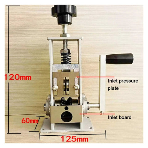 Heavy Duty Manual Wire Stripper Machine For Quick Cable Peeling with hand crank design, metal build, measuring 120mm height.