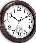 Vintage Bronze 8.5 Inch Outdoor Wall Clock With Thermometer Silent Battery Operated Retro Vibes Non Tick Clock For Living Room Patio Kitchen Office Bathroom Bedroom Decor, front view