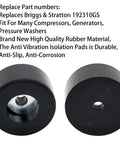 8 Piece Anti Vibration Rubber Feet Kit For Air Compressors Generators And Pressure Washers Isolation Pads Replaces 192310GS shown