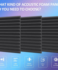50 Pack Dope Acoustic Foam Panels For Studio Walls, Soundproof, Sound Absorbing Wedges, 12x12 Inches, Black, Easy to Install