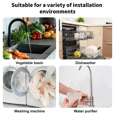 Universal Dishwasher Drain Hose Adapter Kit For RO Water Systems installation uses in kitchen and home settings