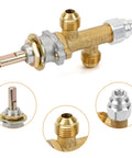 Low Pressure Propane Flame Failure Safety Valve Kit with Push Button Ignition bronze and silver components