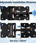 Heavy Duty Self-Closing Gate Hinges For Wooden And PVC Fences, Adjustable Spring Tension, Self-Closing Gate Hardware Kit, Black Finish, 2-Pack For Garden Gates And Fences, max gap 1.28 in