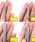 Heavy Duty M6 Stainless Steel Fully Threaded Rods 20 to 300mm Kit for Anchor Bolts Hangers and Adjustable Fastener Bar Studs