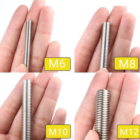 Heavy Duty M6 Stainless Steel Fully Threaded Rods 20 to 300mm Kit for Anchor Bolts Hangers and Adjustable Fastener Bar Studs