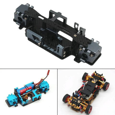 Carbon Fiber Chassis Motor Mount Plate For WLtoys K989 284131 RC 1 By 28 Scale Beefed Up Upgrade Kit, CNC Machined, DIY Install