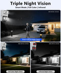 4K 8MP POE Security Camera System With Auto Tracking And Two Way Audio Rock Solid Outdoor PTZ IP Cameras showing night vision modes