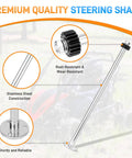 Heavy Duty Steering Gear Assembly For Go Karts Compatible With KT196 CK196 196CC 6.5HP Engines shaft detail