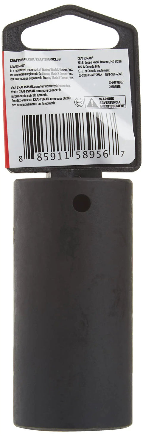 Deep Impact Socket 27mm Metric, Half Inch Drive, Heavy Duty 6 Point For Maximum Torque, Corrosion Resistant Black Oxide Finish
