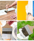 Beefy 3 Inch Chip Paint Brush for Wood Stain and Varnish being used on wood, walls, fences, and masonry surfaces.