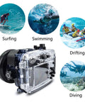 Underwater Camera Housing For Sony RX100 VII With IPX8 40m Depth, Waterproof Case For Diving Surfing And Water Sports
