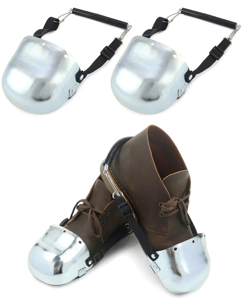 Heavy Duty Steel Toe Guard Metatarsal Guard Set With Adjustable Straps For Universal Fit In Work Boots Shoes And More Two Pairs