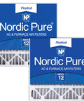 2 Pack 20X20X5 Air Filters Replacement For Honeywell And Lennox, MERV 12, box image showing Nordic Pure pleated filter packaging