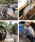 Low-Speed Water Wheel Hydroelectric 50W And 100W Micro Hydro Generator Portable Turbine installed beside stream
