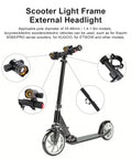 USB Rechargeable LED Headlight For Electric Scooters And Bikes on scooter, adjustable focus, weatherproof aluminum, 35-48mm poles