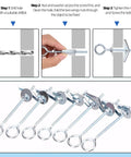 15 Piece M4 75mm O Shaped Eye Bolt Toggle Anchors Kit For Drywall Sheetrock Hollow Wall And Ceiling Installations Including Butterfly Anchors And Spring Toggle Wing Bolts Heavy Duty Zinc Coated Carbon Steel Construction For Long Lasting Support installation steps and components