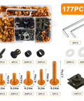 Motorcycle Fairing Bolt Kit Ride Ready Dope 177 Pieces Aluminum Alloy M5 M6 Screws Nuts Washers Set Orange