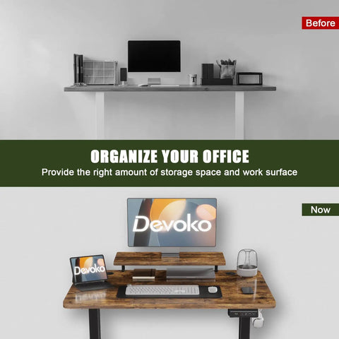 Heavy Duty Electric Standing Desk With Dual Memory Buttons And Rock Solid Brown Surface Seriously Built Tough For Gaming And Remote Work Grind Super Smooth Motor Lift Keeps Your Spine Happy with organized setup.