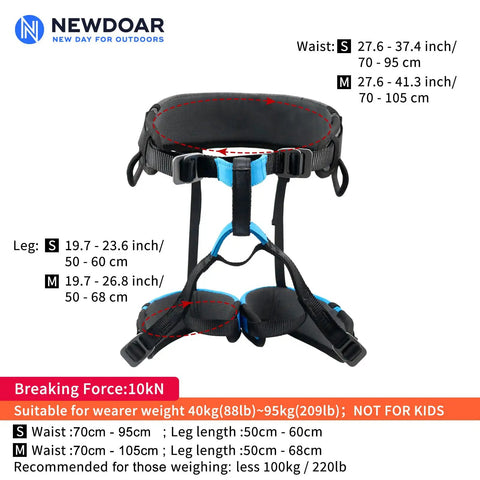 Half Body Climbing Harness For Mountaineering And Ice Climbing, Heavy Duty Safety Belt For Men And Women, Rappelling Ready