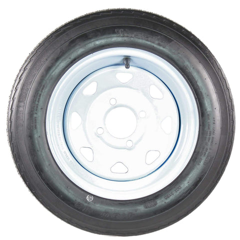 2 Pack Trailer Tires On Rims 4.80-12 480-12 4.80 X 12 White Spoke Wheel 4 Lug On 12 Inch Rim 780 Lb Load Capacity 60 Psi Load Range B