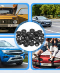 20 Pairs License Plate Screw Caps With Washers, Black Plastic Bolts, Universal Anti Theft Frame Covers For Cars and SUVs