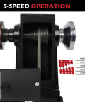 5-Speed operation view of Heavy Duty Badass Benchtop Wood Lathe Machine 12 By 18 Inch 550 Watt with MT2 Drive.