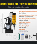 Heavy Duty Electromagnetic Core Drill With 1680W Motor And Smooth Stepless Control For Precise Steel Boring 2 Inch Hole Maker with specifications.