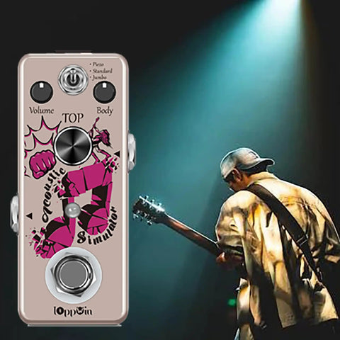 Electric To Acoustic Guitar Simulator Pedal With 3 Cabinet Modes Piezo Standard Jumbo Sturdy Metal Housing And True Bypass