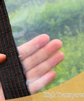Close-up of Clear Heavy Duty Tarp 8x10 Ft Waterproof With Grommets showing transparency and reinforced edges.