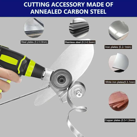 Heavy Duty Electric Drill Plate Cutter For Sheet Metal Cutting With Adapter Capable Of Cutting Aluminum Steel Copper And Iron