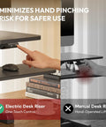 Sanodesk 35 Inch Electric Height Adjustable Standing Desk Converter Riser with ergonomic one-touch control for safer use