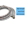 Two Pack Ten Foot Washing Machine Hoses With Braided Steel Connectors Durable Blue And Red Water Supply Lines Universal Fit