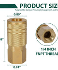 12 Pack 1 Quarter Inch NPT Female Air Hose Fittings Interchange Quick Connect Couplers for Pro Grade Jobsite