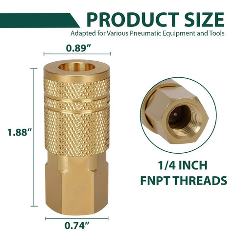 12 Pack 1 Quarter Inch NPT Female Air Hose Fittings Interchange Quick Connect Couplers for Pro Grade Jobsite