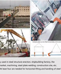 Hardcore Heavy Duty Forged Horizontal Lifting Clamp With 7.8 Inch Max Opening And 4400 Lb Capacity for lifting steel in various job sites.