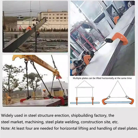 Hardcore Heavy Duty Forged Horizontal Lifting Clamp With 7.8 Inch Max Opening And 4400 Lb Capacity for lifting steel in various job sites.