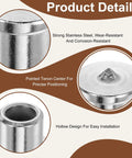 10 Pack 12mm Dowel Center Pins For Woodworking, close-up on stainless steel material and sharp pointed tenon design for alignment