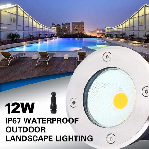 Low Voltage Landscape Well Lights 12W 12 To 24V AC DC In Ground Garden Lights 8 Pack 5000K Daylight Ultra Bright