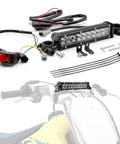 Beefed Up Dirt Bike Light Bar 60W 2500LM Plug N Play Front Headlight Kit with accessories for 7 8 inch handlebars
