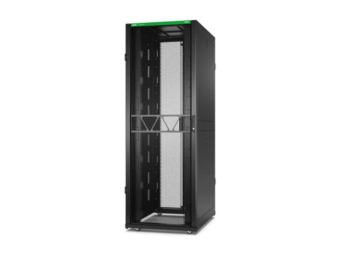 Built Like A Tank 42U Floor Rack Heavy Duty Steel Server Enclosure With Snappy Slides view from the front, featuring black finish and perforated doors.