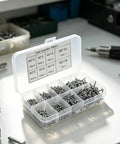 800 Piece Self Tapping Screws Kit M2 Carbon Steel Multi Size Set for Wood Metal and Plastic Projects in organized storage box