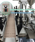 Heavy Duty Automatic Paste Filling Machine With Integrated Conveyor Belt And Dual Piston Nozzles 50L Hopper conveyor belt controller detail.