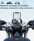 Beefed Up Aluminum Handlebar Extender For Bike And Motorcycle With Dual Mount Clamp Bracket 8 Inch Length, mounted on motorcycle