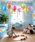 12 Inch Hanging Hot Air Balloon Paper Lanterns Set Of 6 For Birthday Parties Weddings Christmas Decor Gift Stripe Design