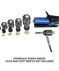 Pipe Dimple Dies Five Piece Set for Off Road Fabrication CNC Machined 4140 Chrome Moly Steel with hydraulic equipment shown