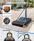 Stable base of Portable Outdoor Basketball Hoop With 3-10Ft Adjustable Height, 40 Inch Shatterproof Backboard, Fillable Base.