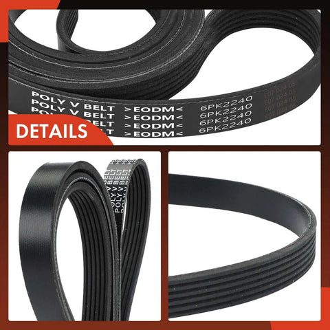 88.3 Inch Serpentine Drive Belt Fit For Ford Explorer Fusion Ranger Jeep Cherokee Wagoneer Wrangler Liberty Ram 1500 2500 3500 Toyota 4Runner